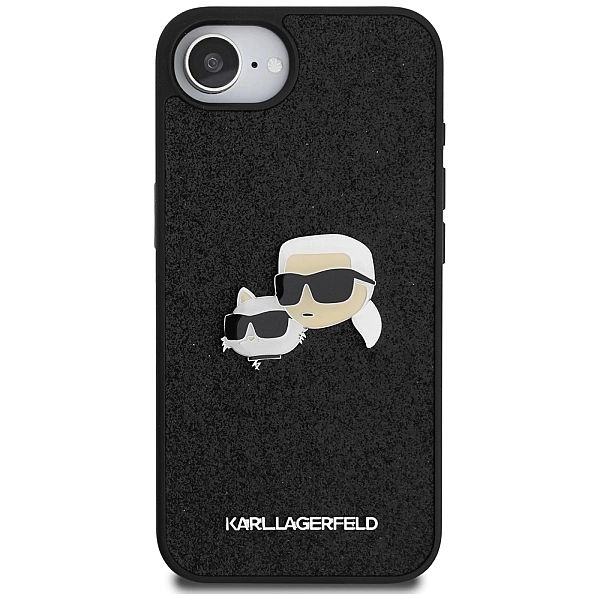 Etui Karl Lagerfeld Fixed Glitter Karl&Choupette Heads Metal Pin na iP