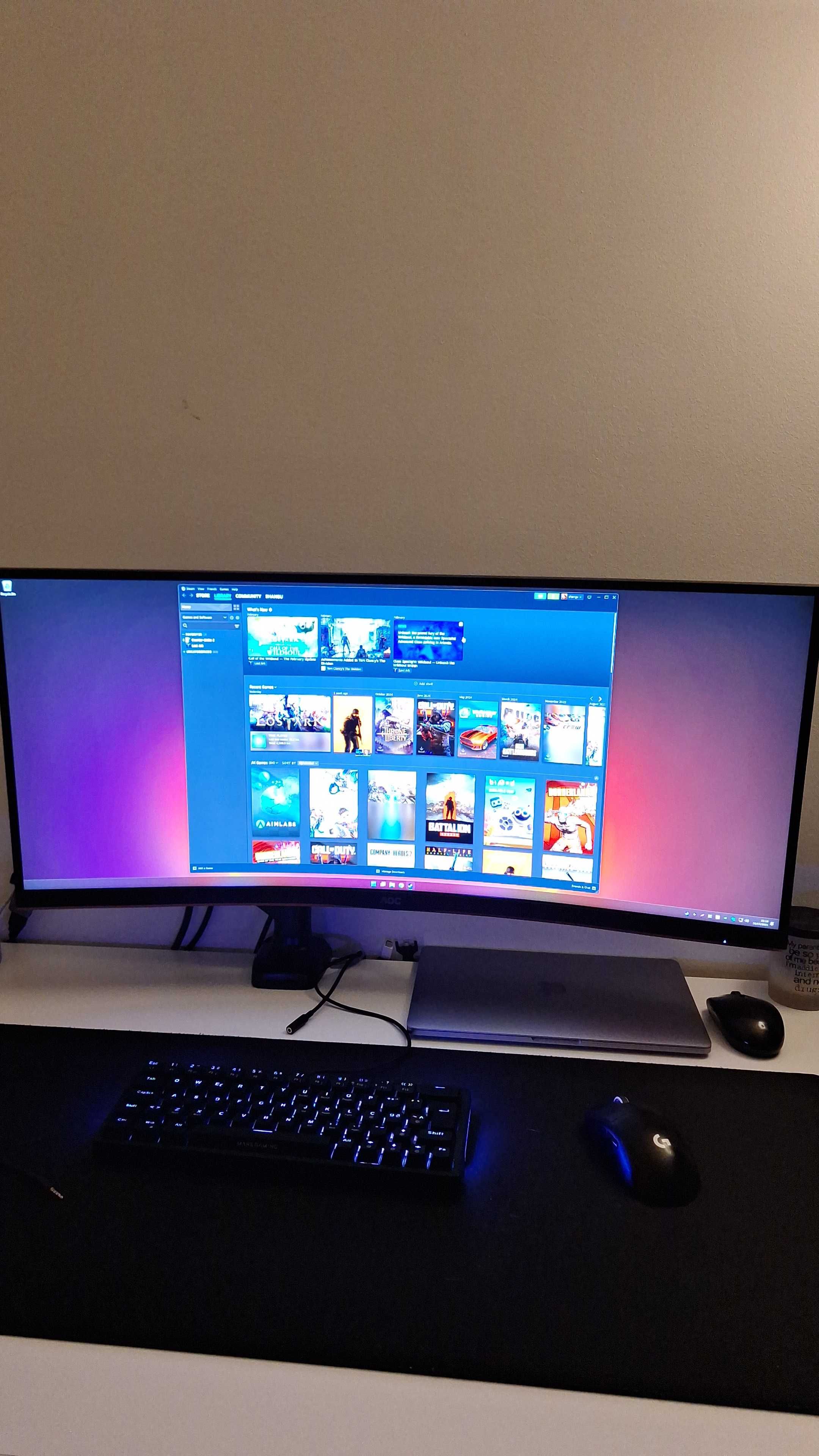Monitor Curvo AOC Gaming 34" ultrawide QHD 180hz 1ms