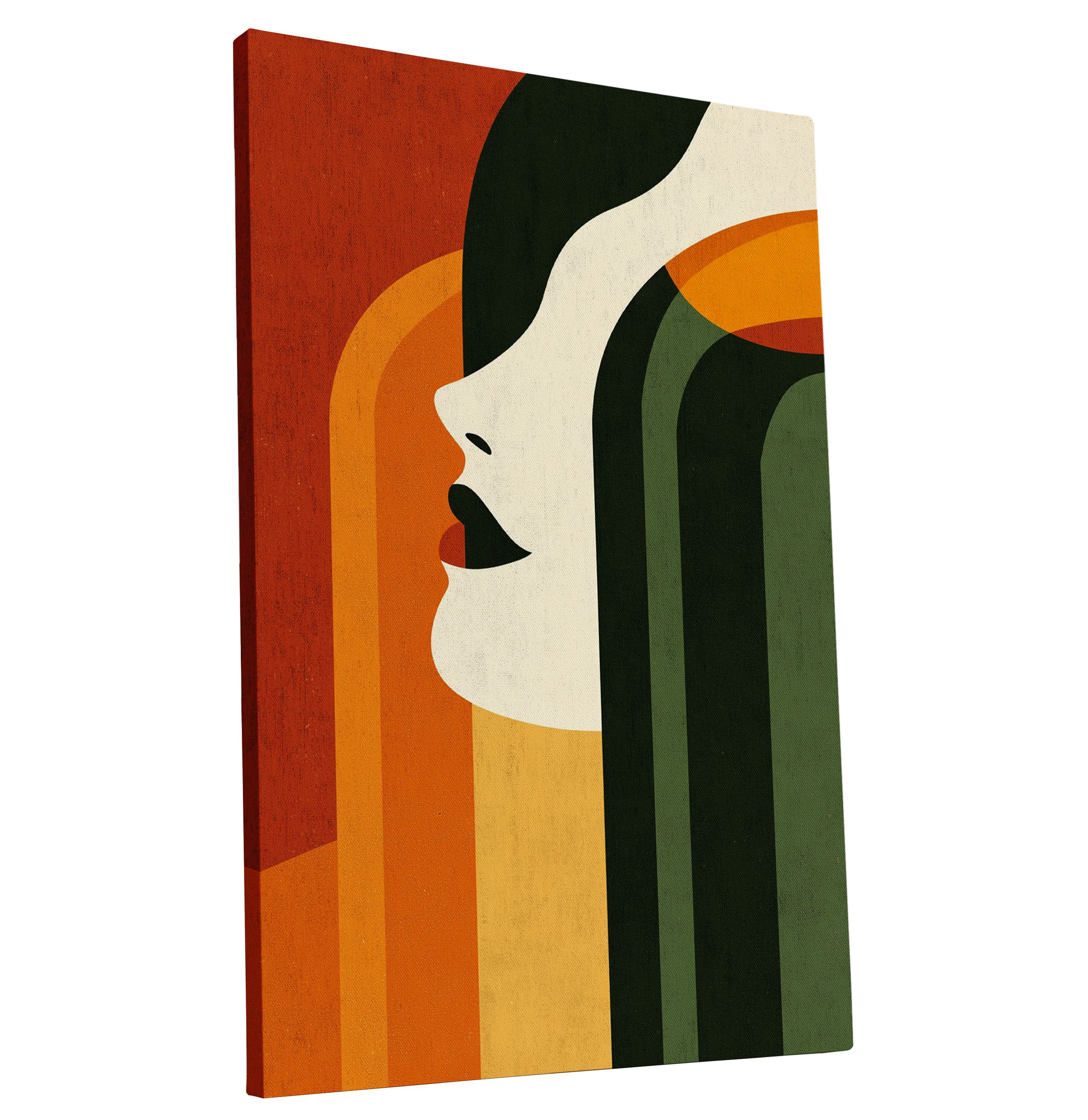 Obraz na płótnie Retro Portret Kobiety w Stylu Lat 70, 70x100 cm