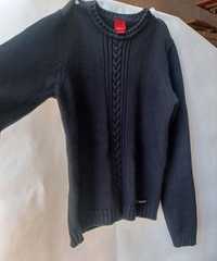 Esprit śliczny czarny sweter pleciony warkocz S 36 podstawa szafy zima