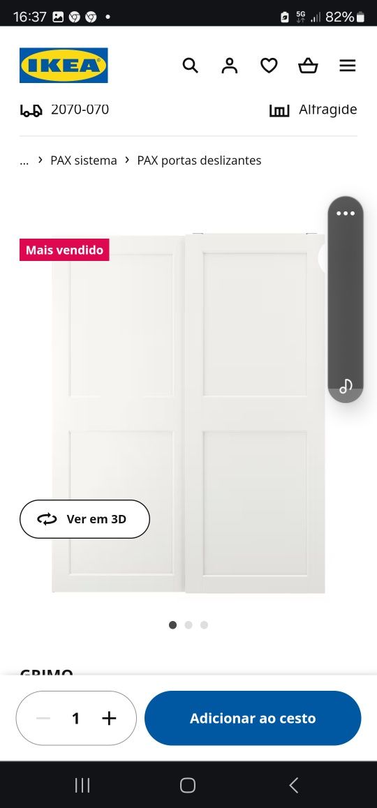 2 portas  roupeiro ikea grimo