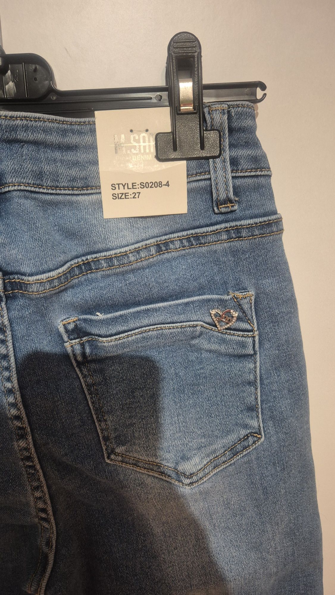 Spodnie jeansowe jeans kobieta damskie M.Sara rozmiar S , 27