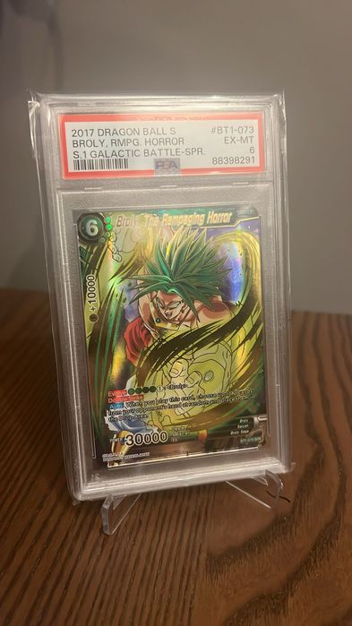 Dragon Ball Super Card DBZ Broly, The Rampaging Horror SPR BT1 PSA 6
