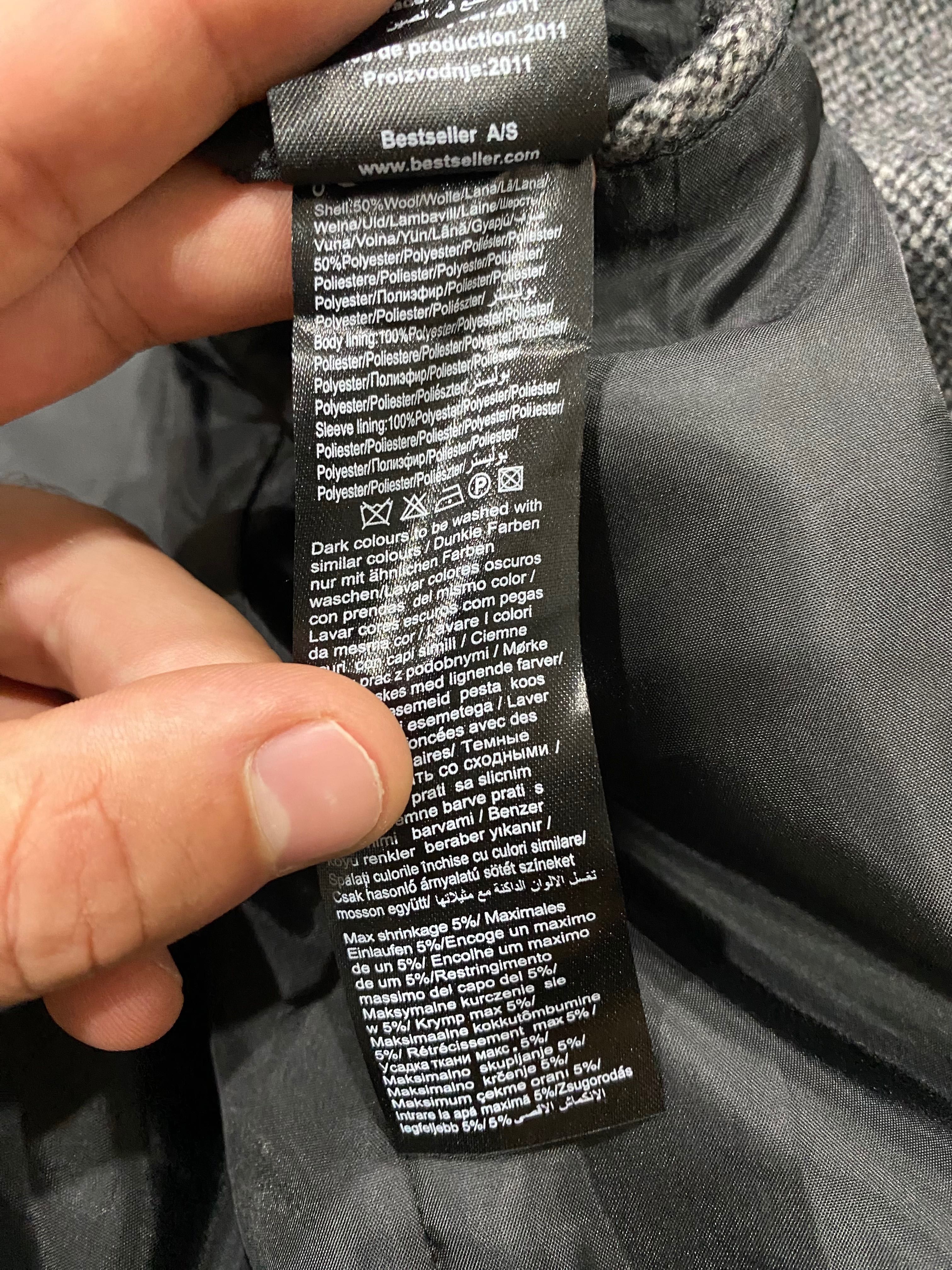 Ciepły, wełniany płaszcz męski Selected Homme