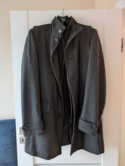 Męski płaszcz zimowy Angelo Litrico C&A – wełna 50%, rozmiar L