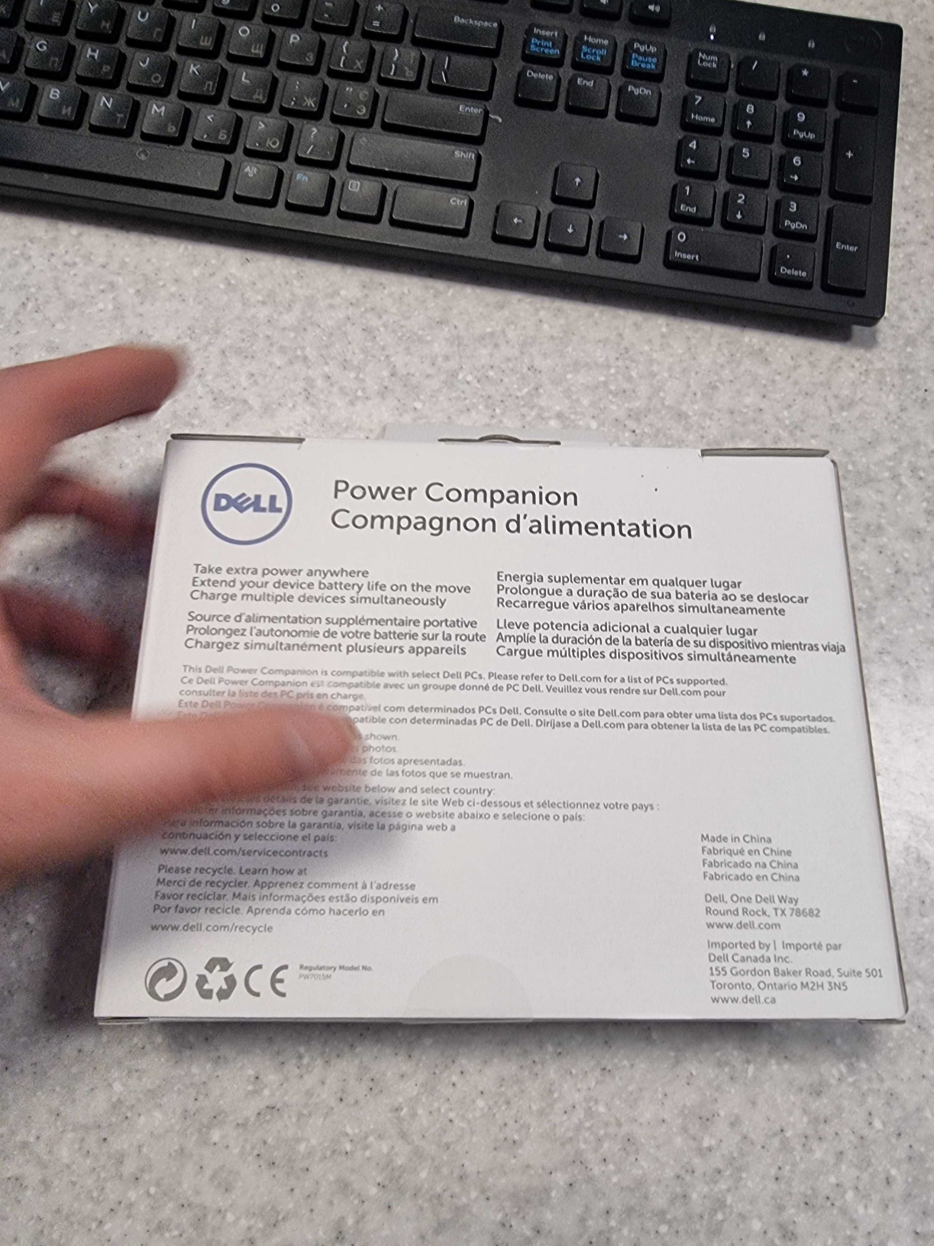 Зовнішня акумуляторна батарея павербанк Dell Power PW7015M 12000mAh