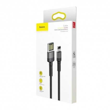 Kabel USB - Lightning iPhone Baseus Cafule czarny 1,5A 200cm 2m mocny