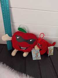 Набір м'які червоні іграшки яблуко і котик laurana products