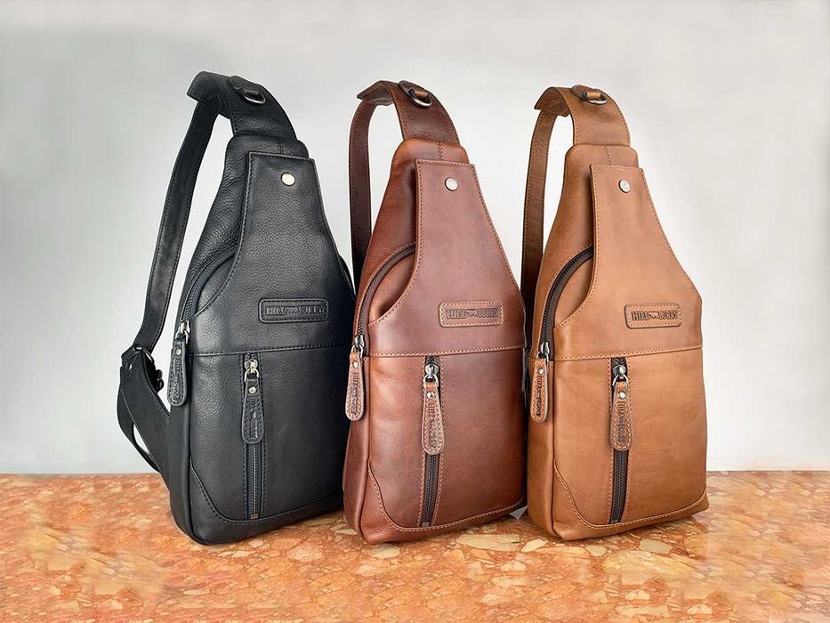 Сумка мужская кожаная слинг Hill Burry 6101 Германия, сумка чоловіча