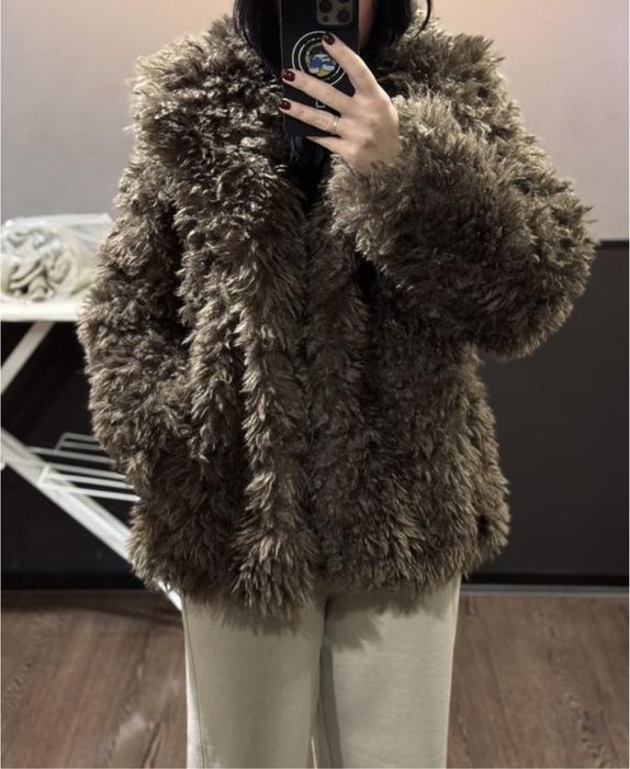 Шуба жіночка екохутро екошуба Zara M коричнева