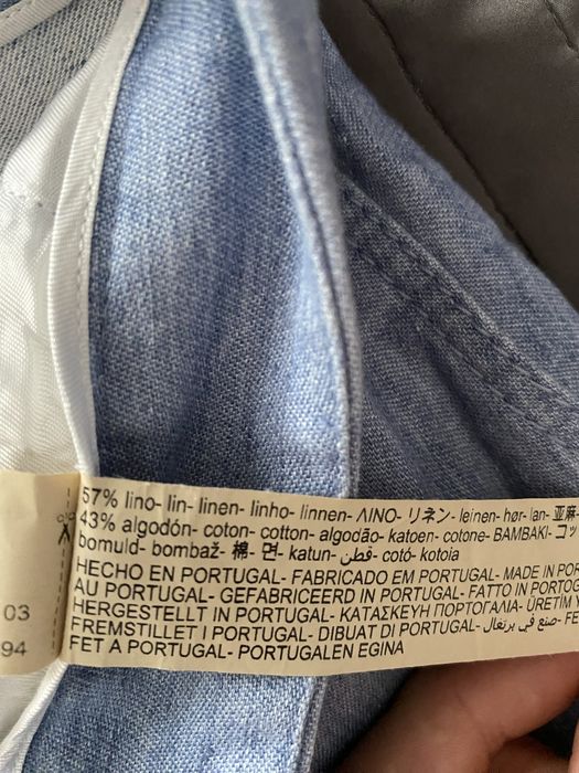Spodnie len bawełna Massimo Dutti S