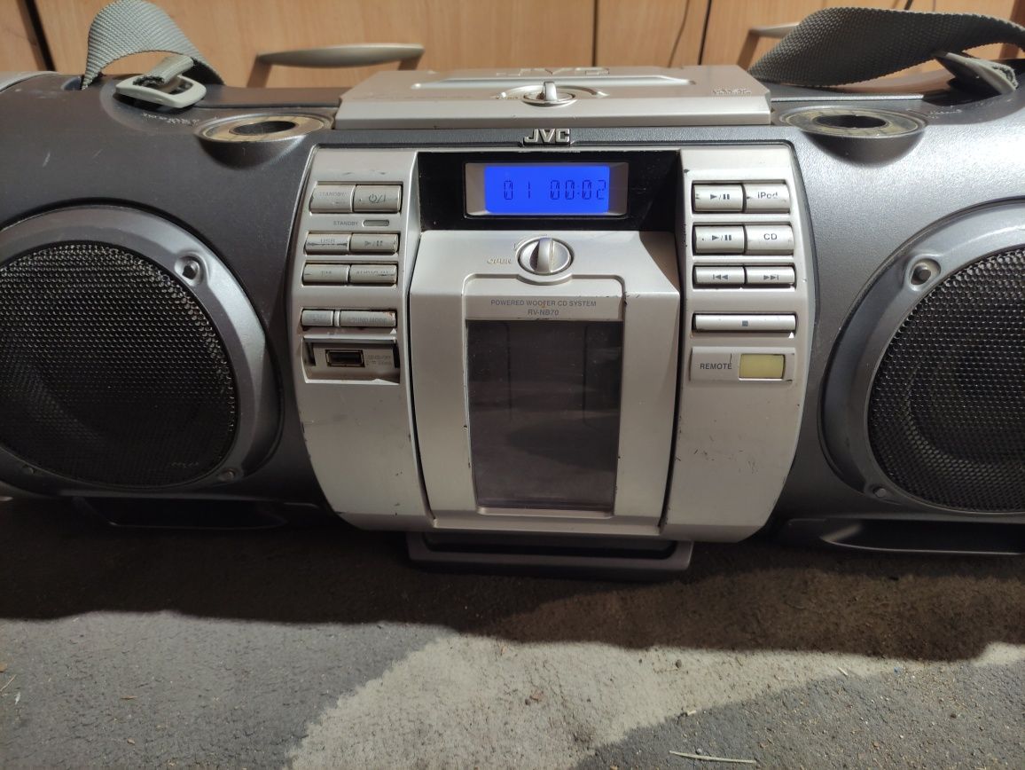 Boombox JVC RV-NB70 USB AUX iPod Radio CD Gitara Sprawny