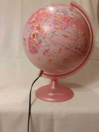 Um globo cor de rosa com iluminação: Brinquedo didático c/ lâmpada