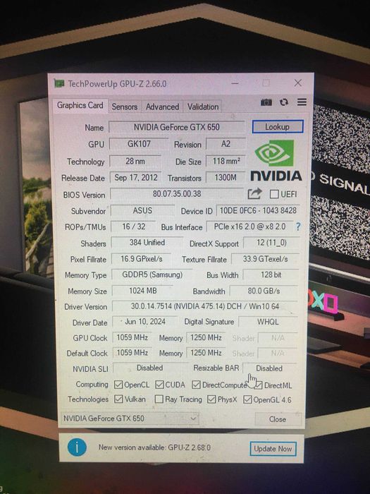Видеокарта GTX 650