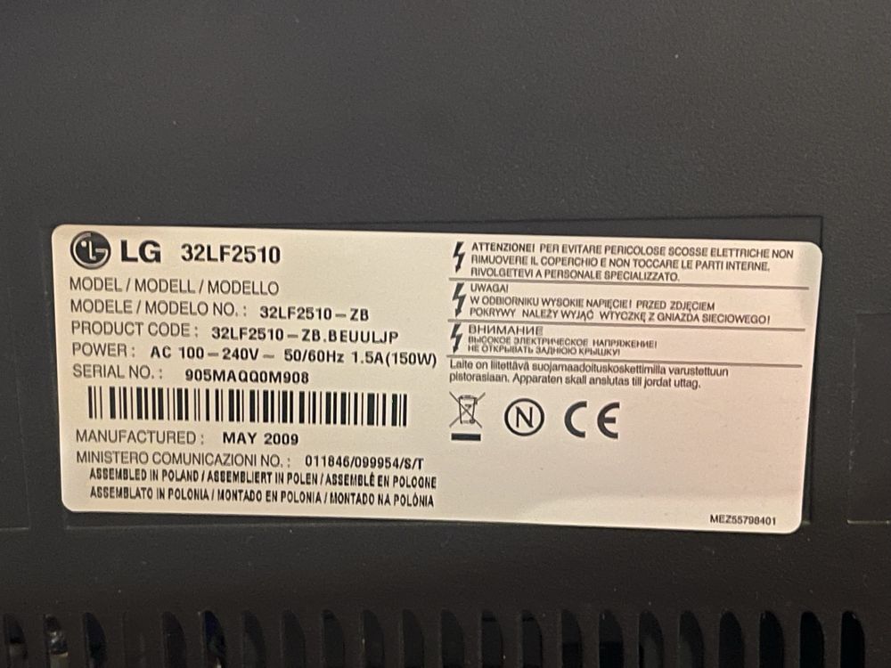 Telewizor LG 32” 32LF2510 + Tuner dvb-t2 Wiwa h265 lite