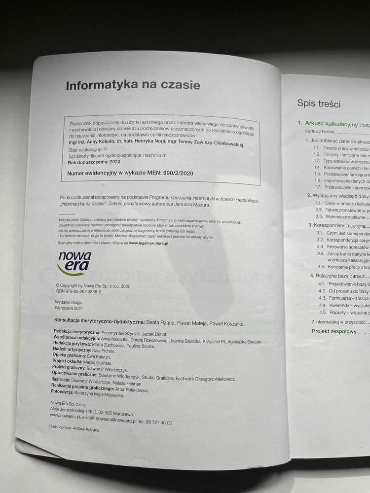 Informatyka na czasie klasa 2, zakres podstawowy