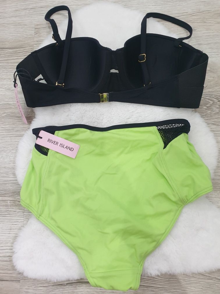 River Island bikini S M 36 38 limonka neon nowy kostium kąpielowy