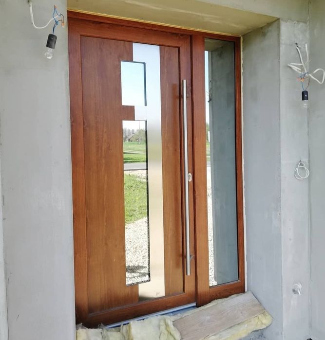 drzwi zewnętrzne drewniane ciepłe U-0.80 montaż dowóz gratis