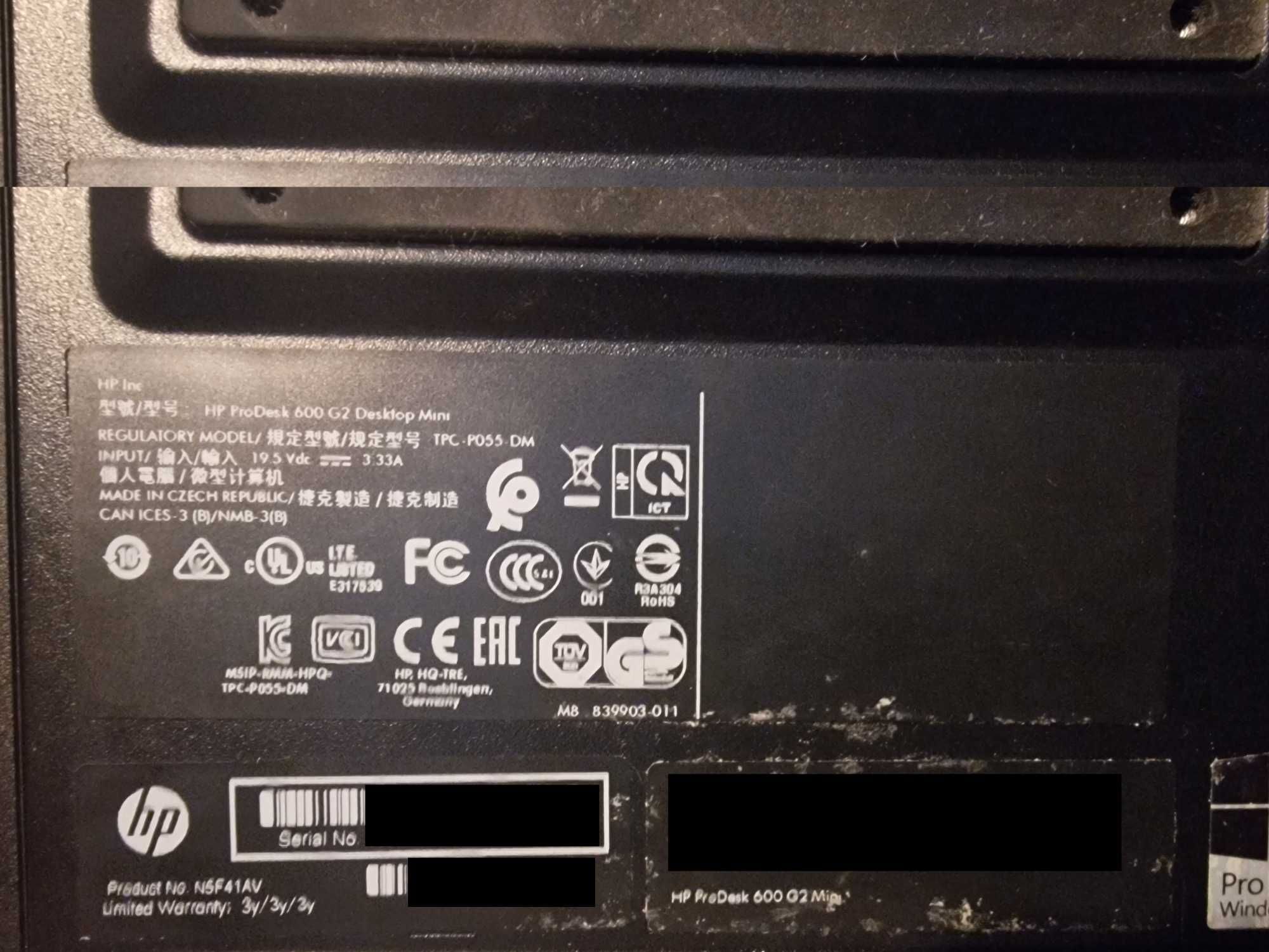 HP Prodesk 600 g2 mini