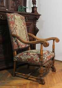 Fotel Ludwik XIV orzech mebel stylowy