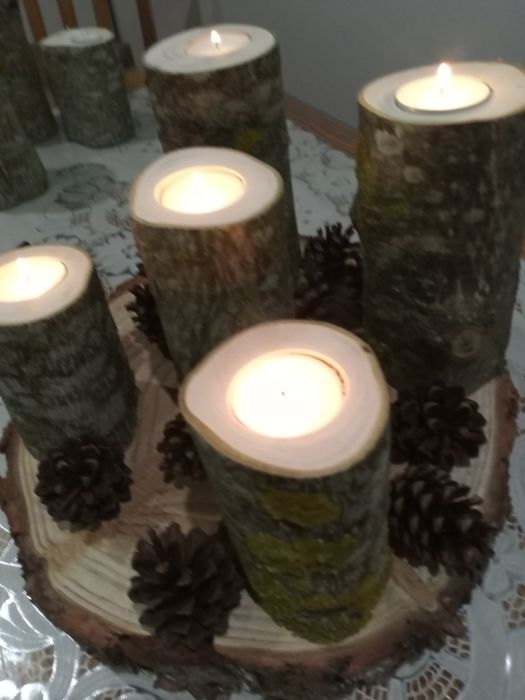 Świecące naturalne swieczniki