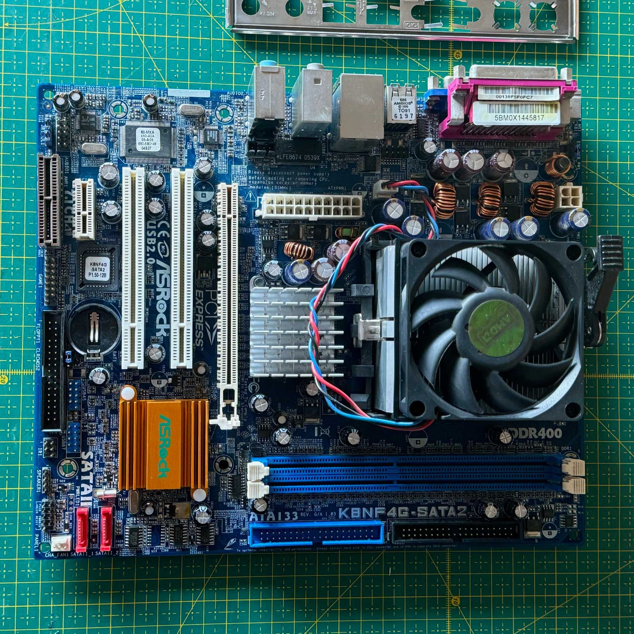 Płyta główna ASRock K8NF4G + procesor Athlon 64 2800+, retro PC