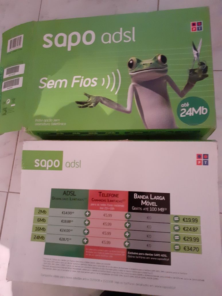 Router Sapo Adsl com acessorios e livro de instalação*