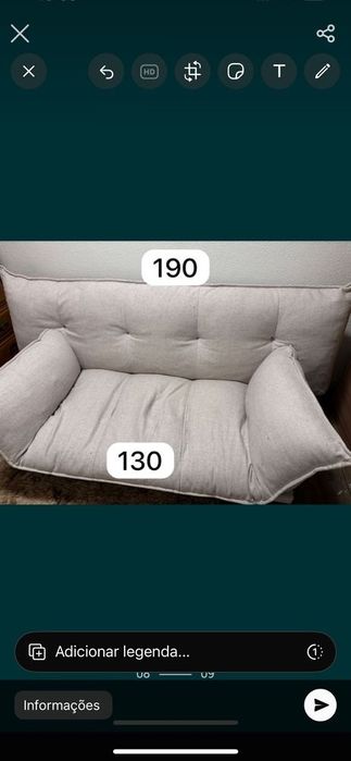 Sofá dobrável branco