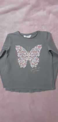 Koszulka dziewczęca H&M, 122/128, motyl