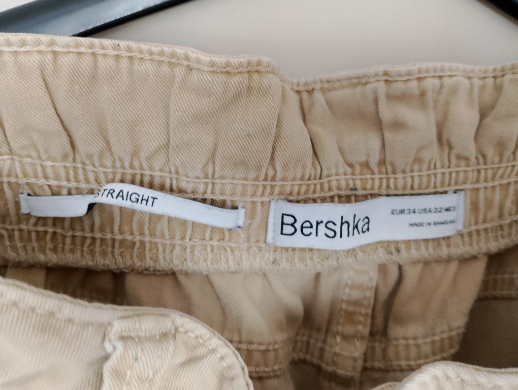 Spodnie jeansy cargo bojówki Bershka y2k alternative vintage swag XS