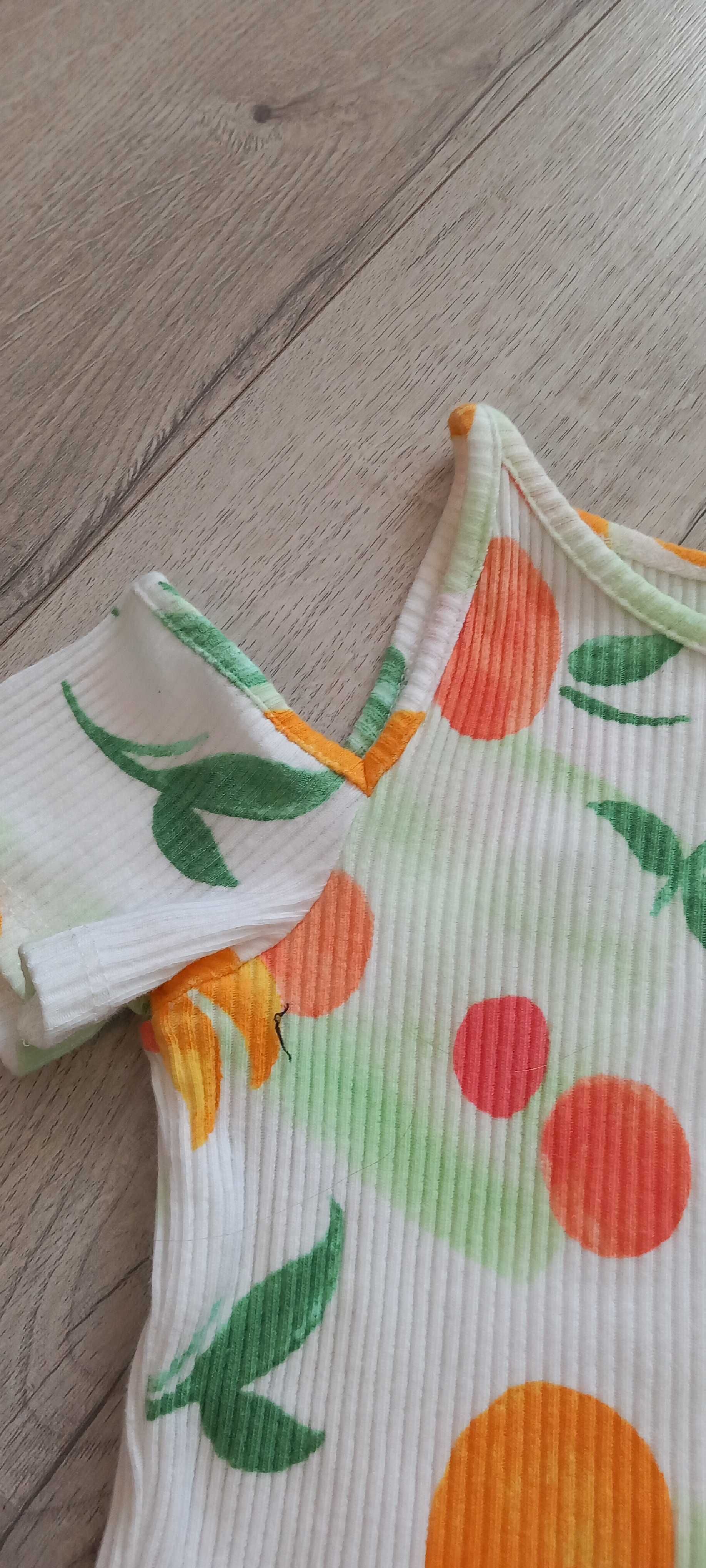 Zara t-shirt top prążek rozm. 140