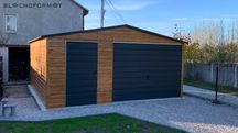 Garaż blaszany 5x5 brama + drzwi profil zamknięty ocynkowany