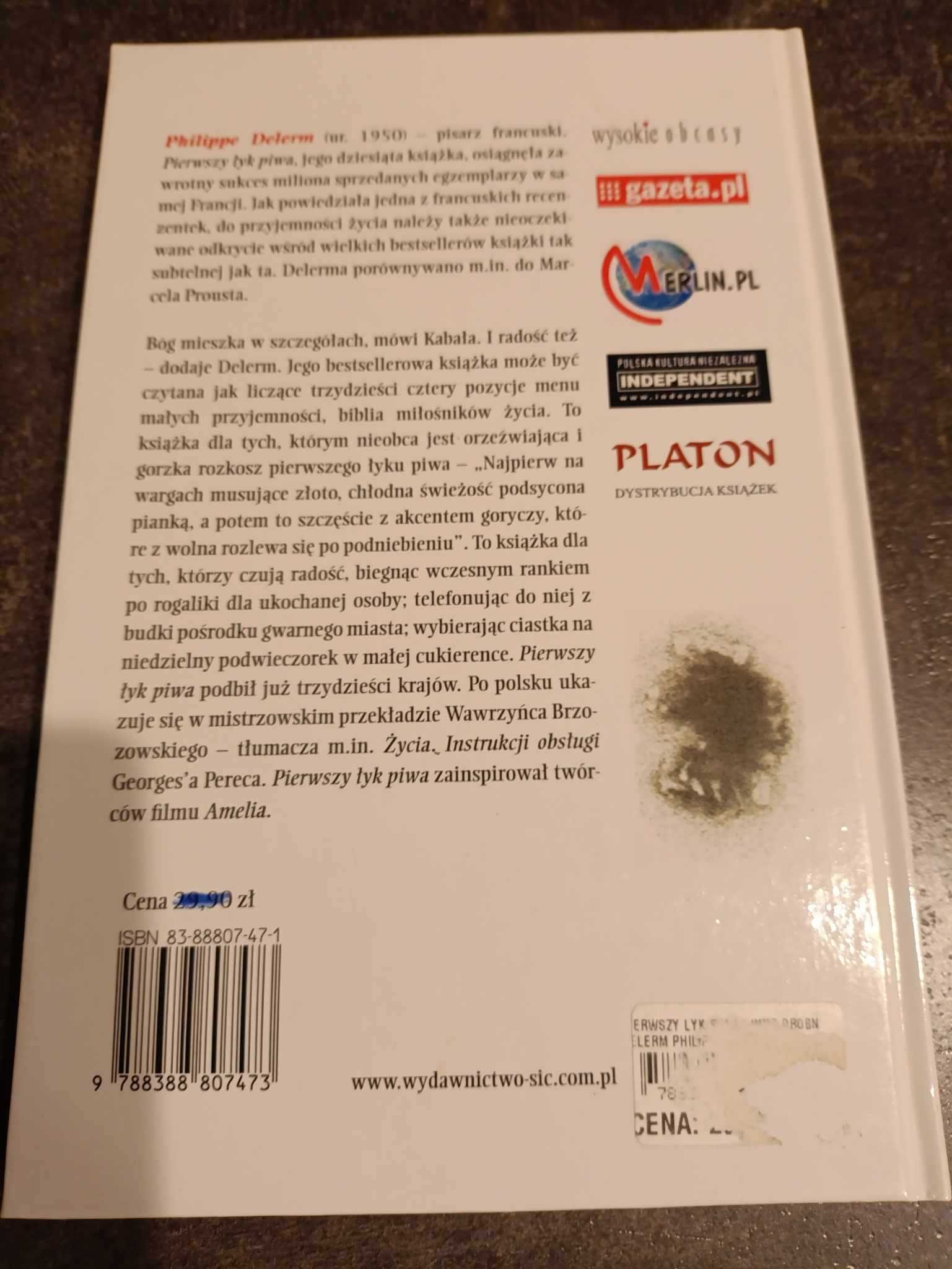 Pierwszy łyk piwa i inne drobne przyjemności - Philippe Delerm