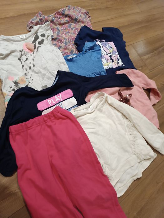 Bluzeczki z długim i krótkim rękawem dla dziewczynki r.110