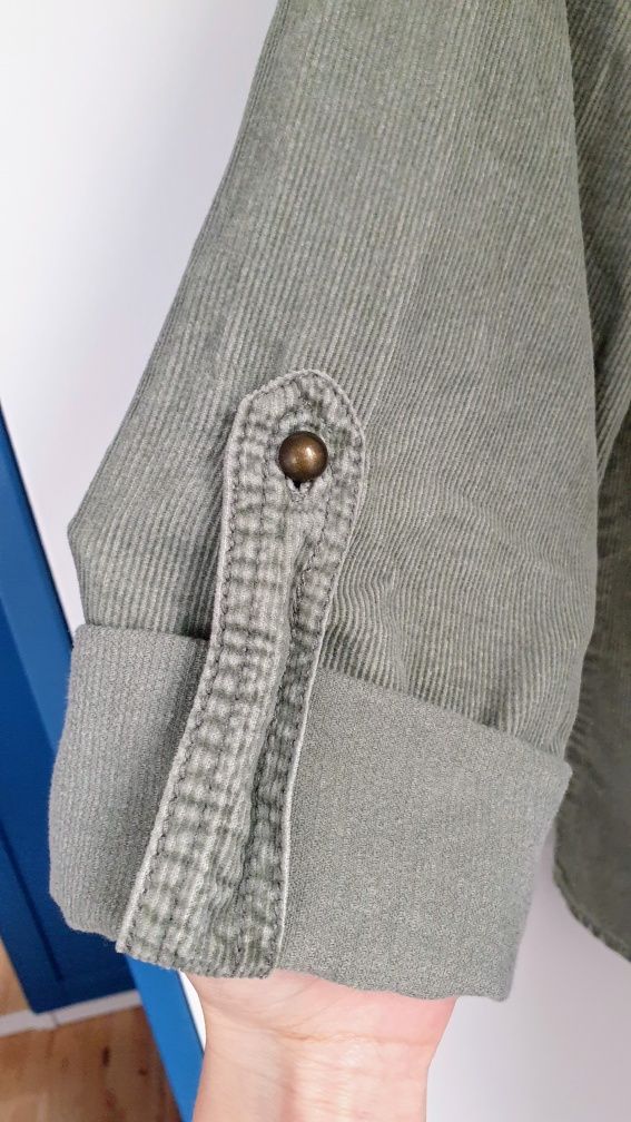 Sztruksowa koszula khaki XS