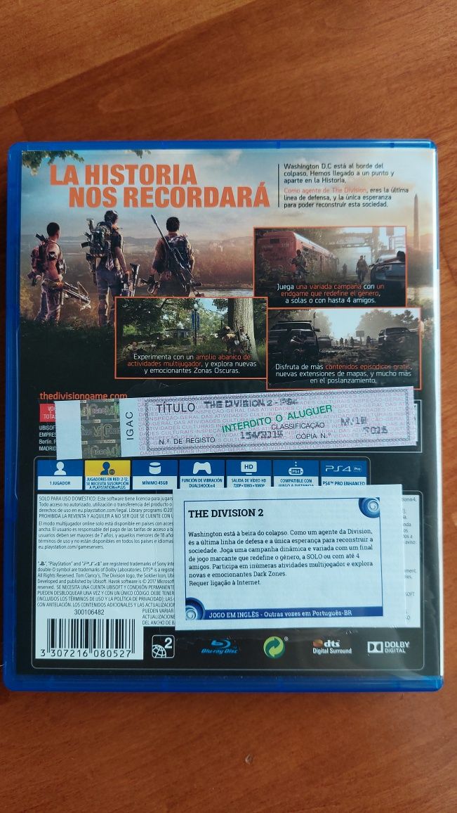 Jogo Tom Clancys division 2 - PS4