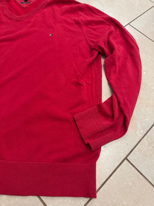 Tommy Hilfiger sweter męski  r. XL crewneck Logowany czerwony. bawełna
