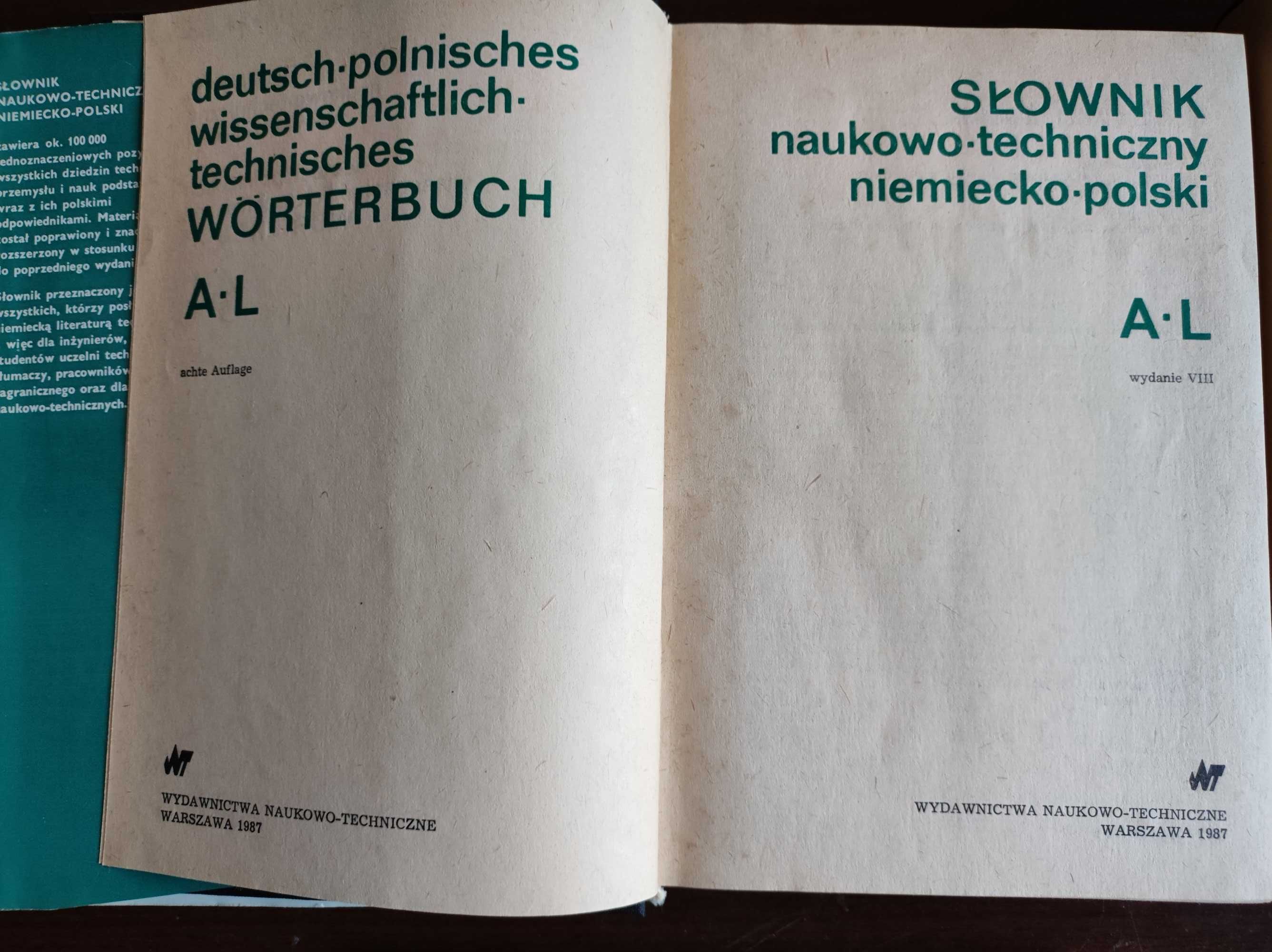 Słownik naukowo - techniczny polsko - niemiecki i niemiecko - polski