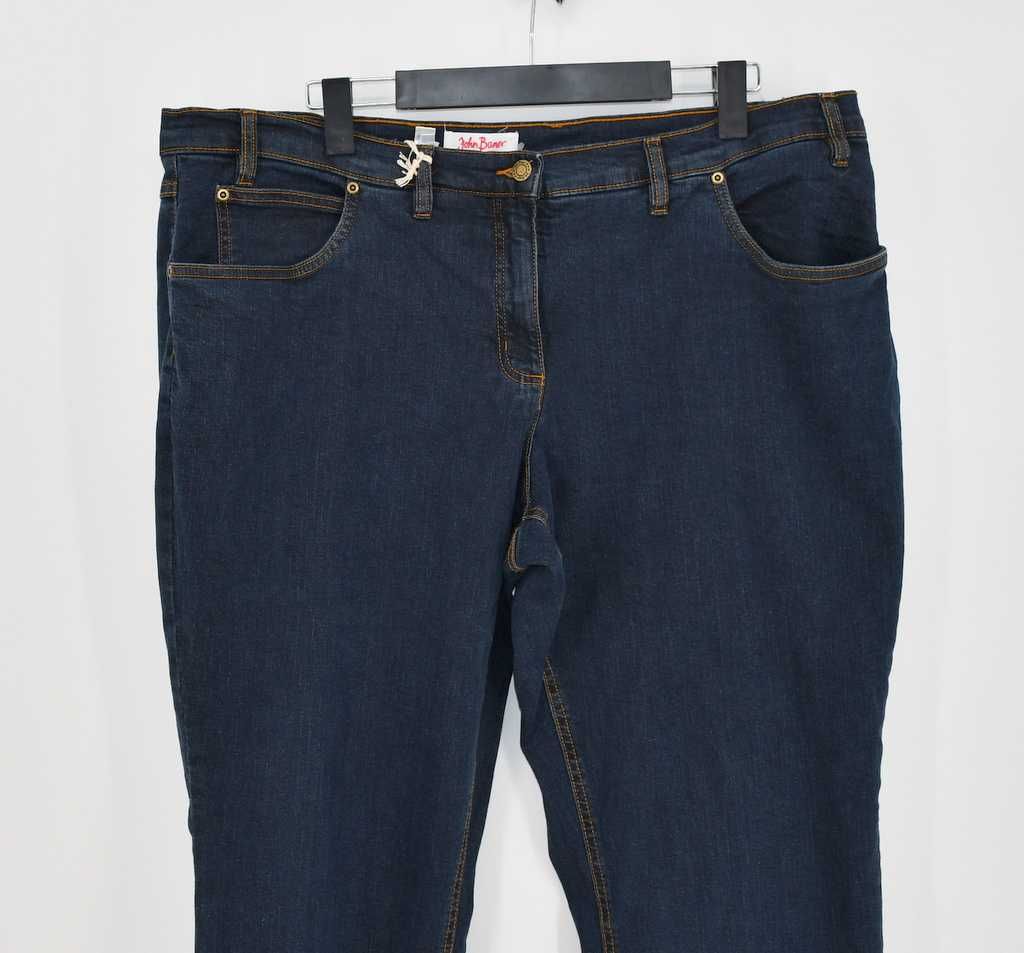 Jeansy John Baner straight plus size EU 52 ciemny granat nowe