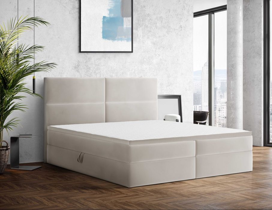 Łóżko kontynentalne  NESI 160x200 materac , nakładka , skrzynia