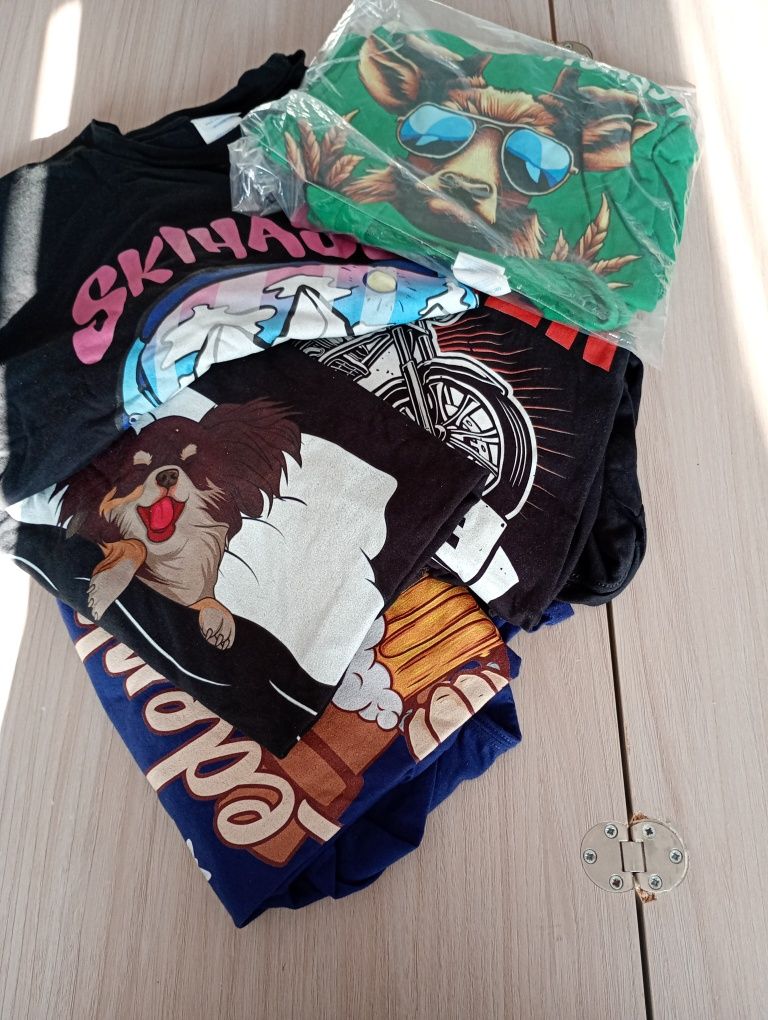 Komplet nowych koszulek z nadrukami XXL