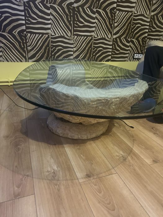 Stolik muszla kawowy design kamień naturalny  nietypowy stół muszelki