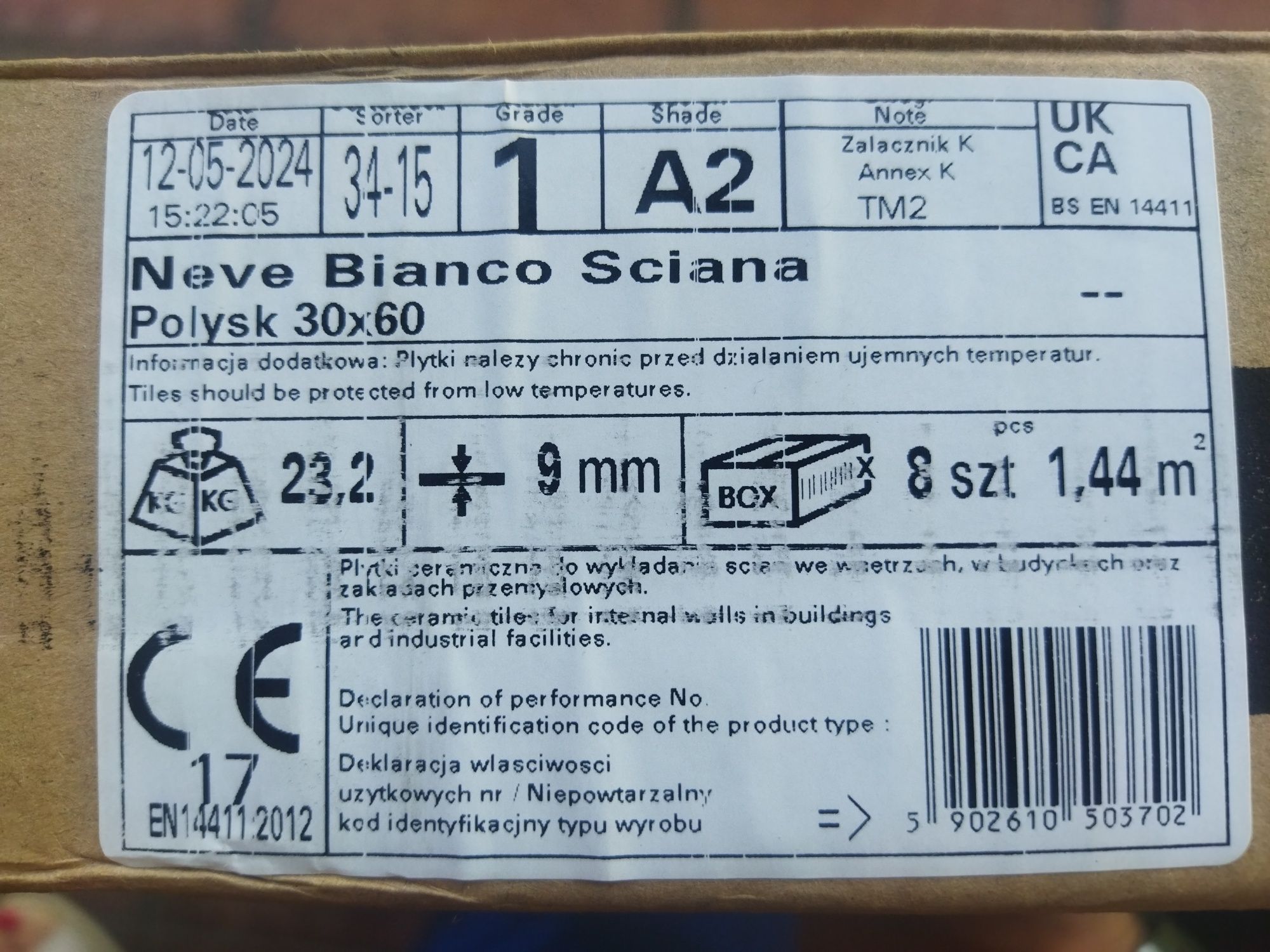 Płytki ścienne Paradyż Neve Bianco