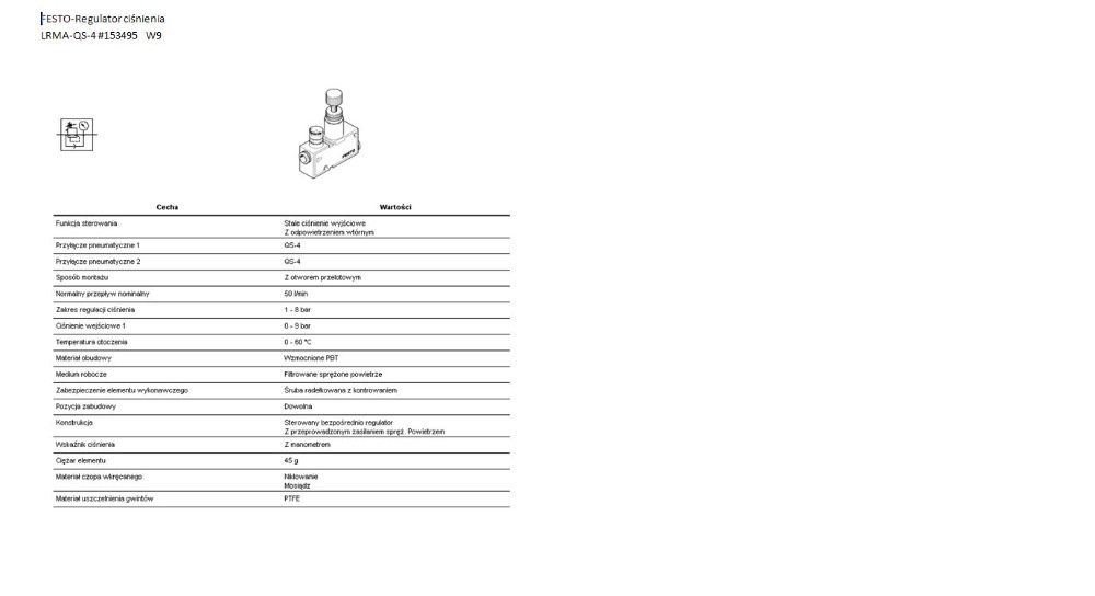 Regulator ciśnienia FESTO LRMA-QS-4