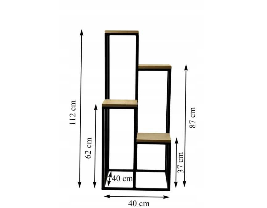 Kwietnik stojący na 4 kwiaty, dąb, duży, stojak kaskada