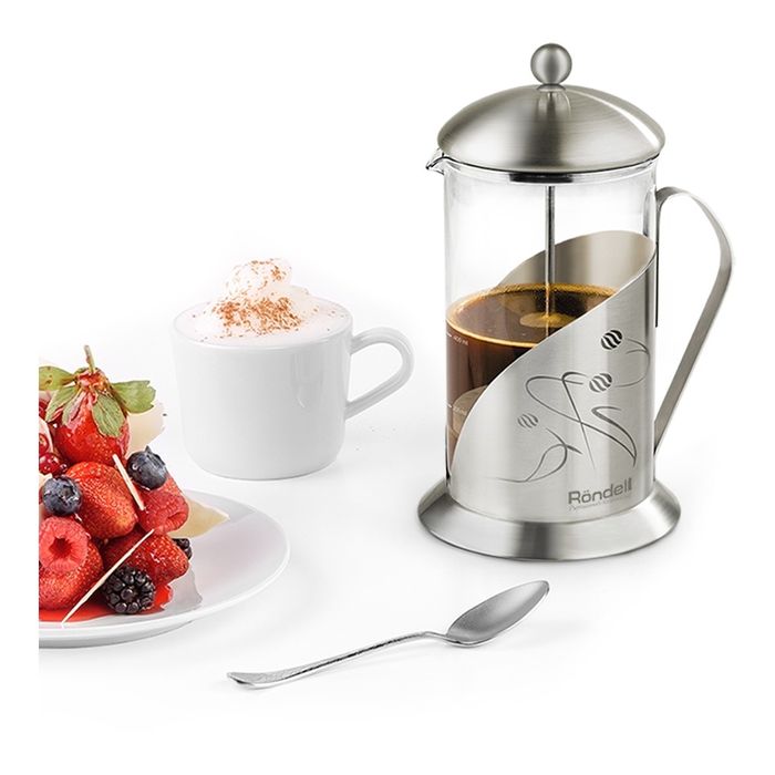Френч-пресс для кофе чая Rondell Tasse 0.6 л. Запасная колба в подарок