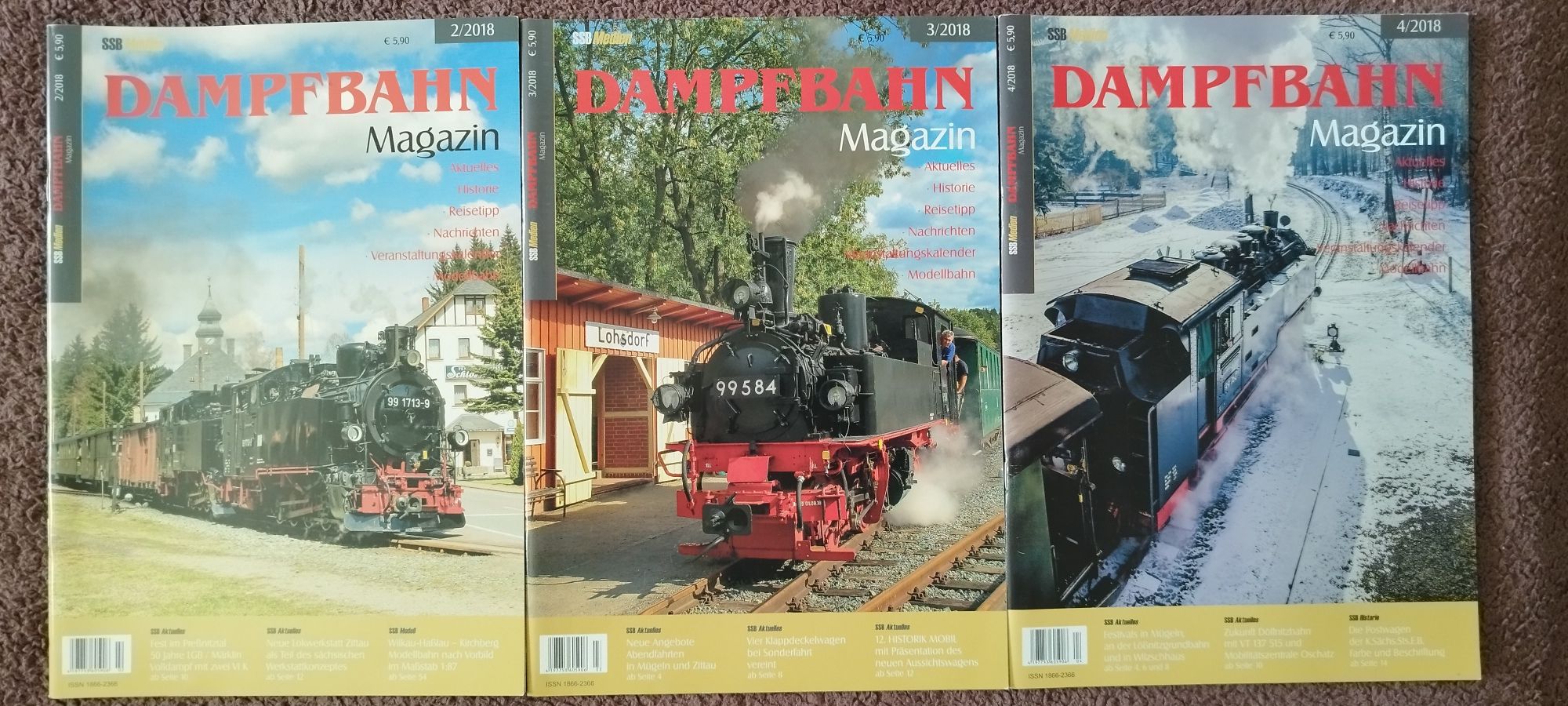 Dampfbahn Magazin. 3 numery. Stan bdb