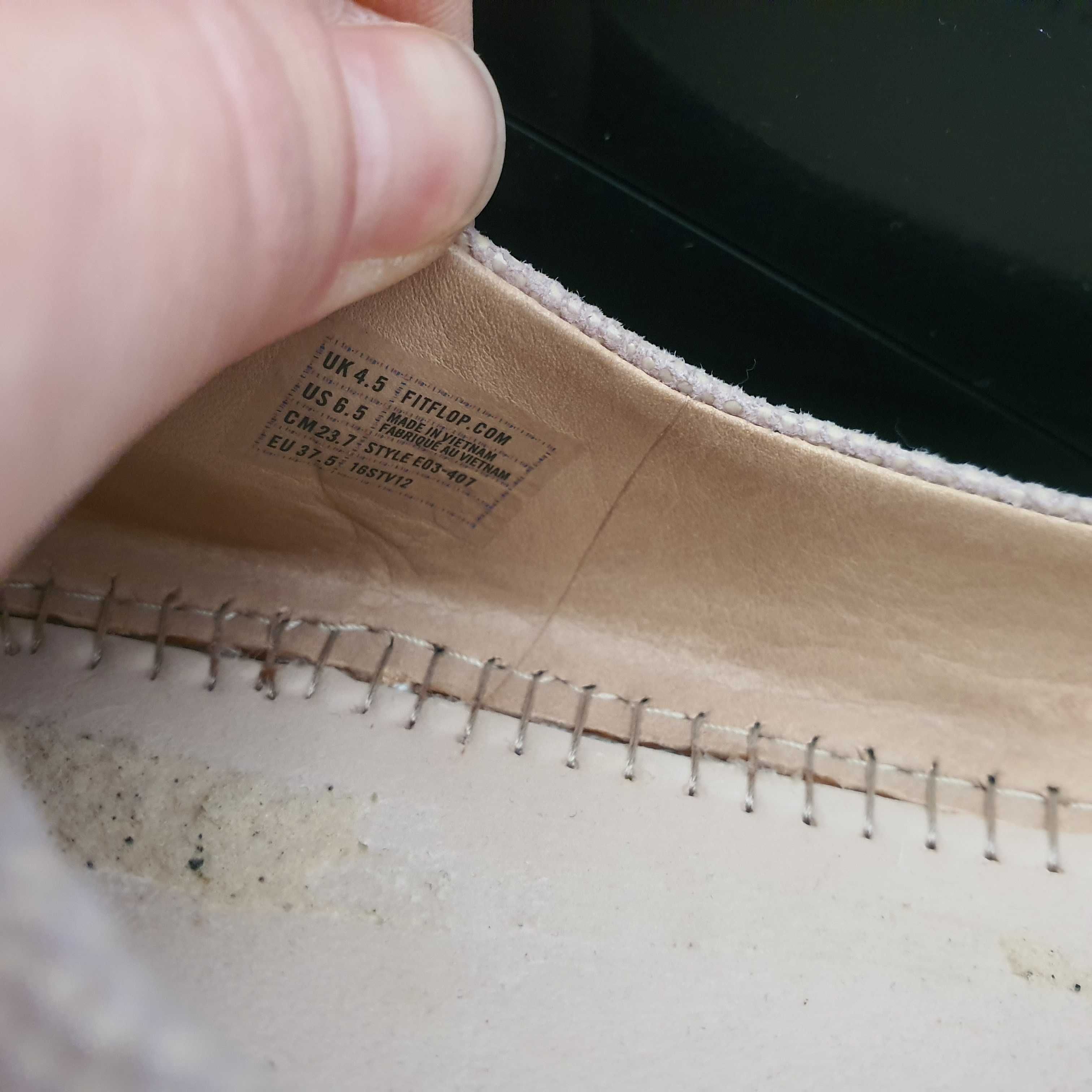 Buty baleriny damskie wsuwane Fitflop pudrowy róż 37, 5