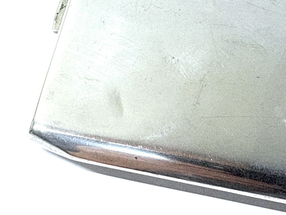 Antiga cigarreira em prata portuguesa lisa contrastada