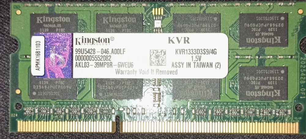 Módulo RAM Kingston KVR1333D3S9/4G 4GB DDR3 1333MHz SODIMM – portátil
